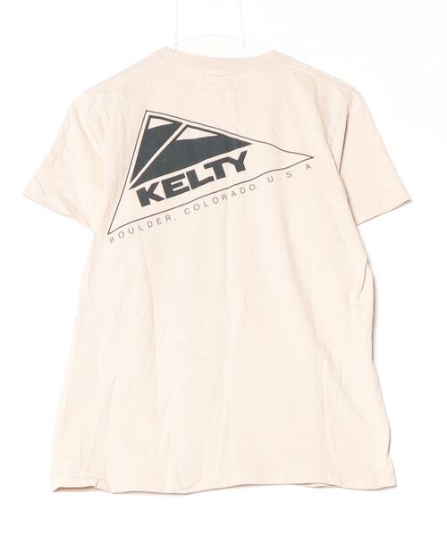 「KELTY」 ワンポイント半袖Tシャツ X-SMALL ベージュ レディース