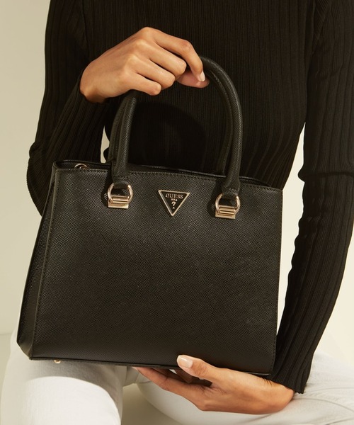 美品 GUESS ゲス 2way ワンショルダーバッグ ハンドバッグ レザー 黒 セール】GUESS/ゲス 型押しフェイクレザー 2WAYショルダーKATEY