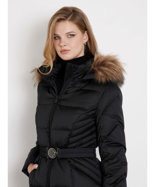 GUESS（ゲス） ダウンコート SMALL ブラック レディース : ZOZOTOWN