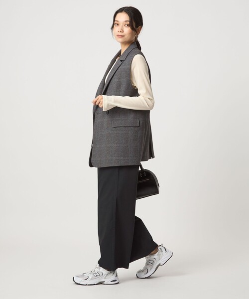 ベスト ジレ ツイードライク ジレ -マシンウォッシャブル・帯電防止- レディース