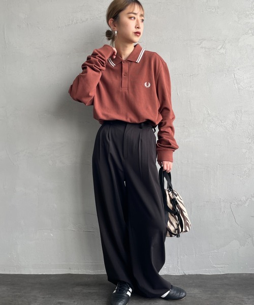 【美品】フレッドペリー ポロシャツ ダブルライン FRED PERRY（フレッドペリー） ポロシャツ ポロ ツインティップライン