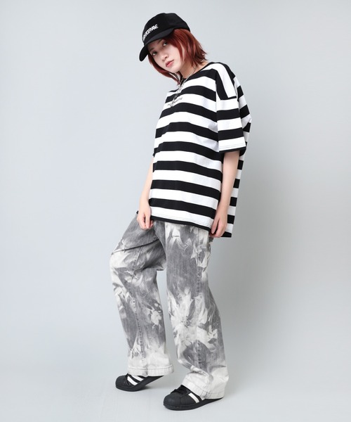 「RNA」 半袖Tシャツ MEDIUM ブラック×ホワイト レディース