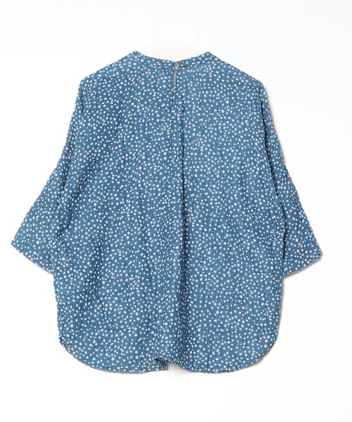 美品　プランテーション　レディース　洗える　トップス　ブラウス　ゆったり　青　M Plantation（プランテーション） 7分袖ブラウス M size ブルー