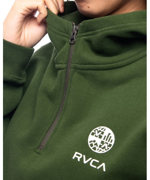 「RVCA」 プルオーバーパーカー X-SMALL グリーン レディース_画像10