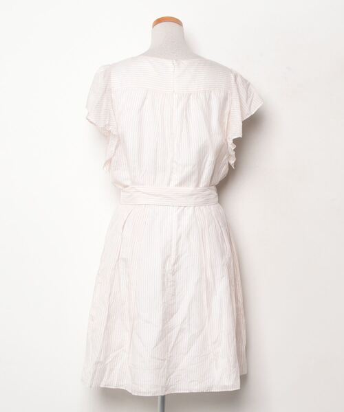 「Debut de Fiore」 ストライプ柄半袖ワンピース 38 ピンク レディース_画像2