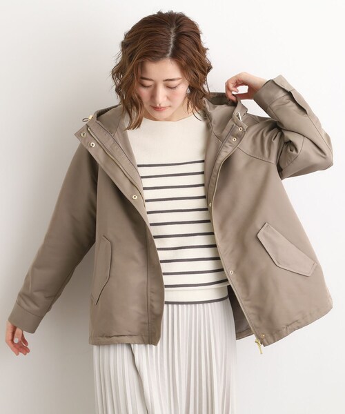 z212 美品　grove ベージュ ジャケット Lサイズ アウター　シンプル 今からずっと着られる 優秀2WAYアウター｜grove（グローブ）の