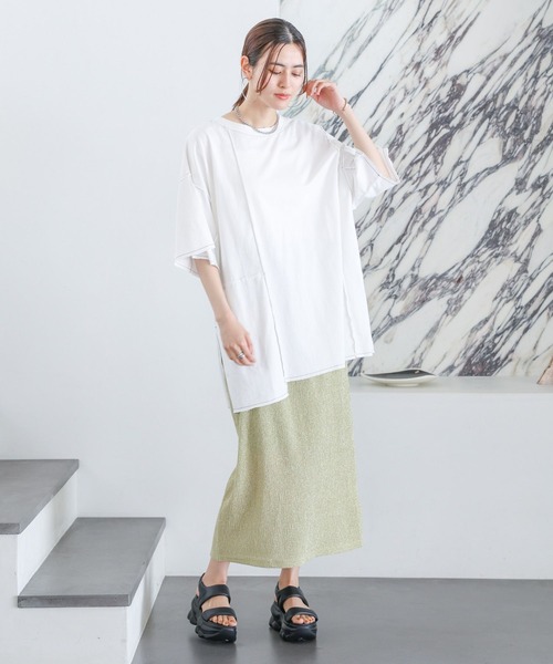 「LEPSIM」 半袖カットソー FREE オフホワイト レディース_画像4