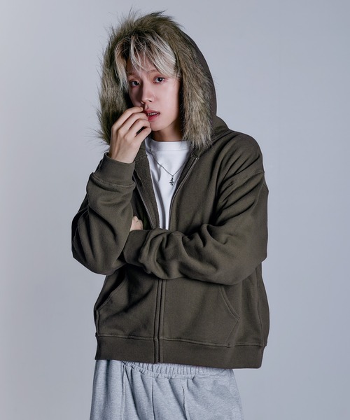 パーカー ヘビーウェイト裏毛ZIPファーパーカー「UNISEX」 メンズ