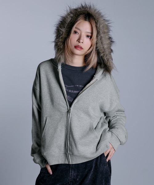 パーカー ヘビーウェイト裏毛ZIPファーパーカー「UNISEX」 メンズ