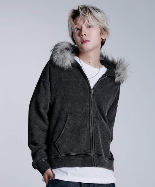 パーカー ヘビーウェイト裏毛ZIPファーパーカー「UNISEX」 メンズ