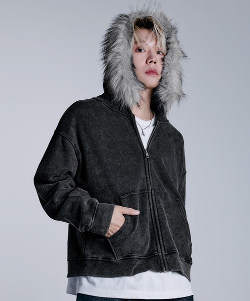 パーカー ヘビーウェイト裏毛ZIPファーパーカー「UNISEX」 メンズ
