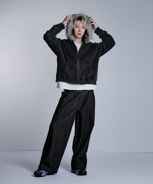 パーカー ヘビーウェイト裏毛ZIPファーパーカー「UNISEX」 メンズ