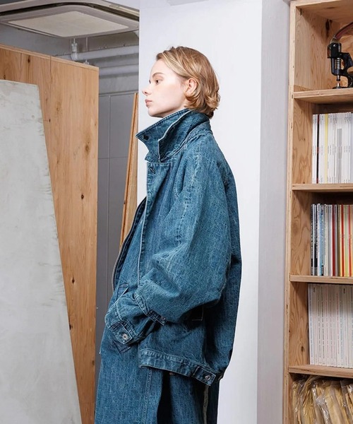 デニムジャケット gジャン 「VOAAOV」 RANDOM CRUNCH DENIM Oversize Blouson - usedの画像