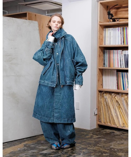 デニムジャケット gジャン 「VOAAOV」 RANDOM CRUNCH DENIM Oversize Blouson - usedの画像