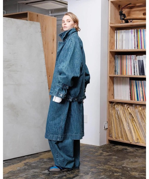 デニムジャケット gジャン 「VOAAOV」 RANDOM CRUNCH DENIM Oversize Blouson - usedの画像