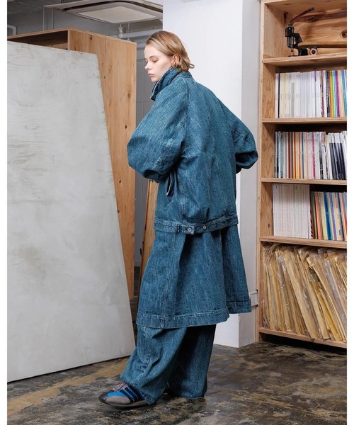 デニムジャケット gジャン 「VOAAOV」 RANDOM CRUNCH DENIM Oversize Blouson - usedの画像