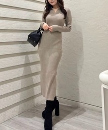 rienda（リエンダ） ワンピース スキッパーニットワンピース 秋服 冬服