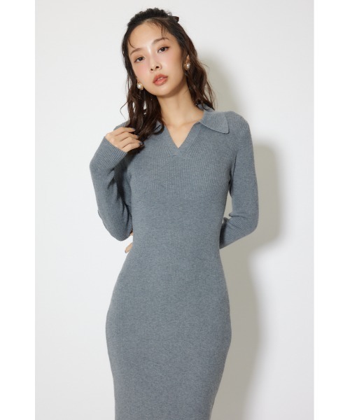 rienda（リエンダ） ワンピース スキッパーニットワンピース 秋服 冬服