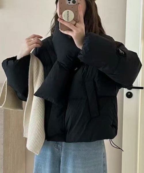 Achic（アシック） ブルゾン アウター マフラー付き中綿ジャケット