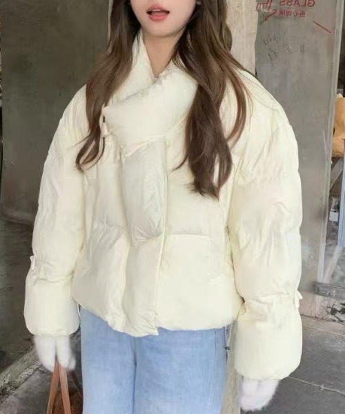 Achic（アシック） ブルゾン アウター マフラー付き中綿ジャケット