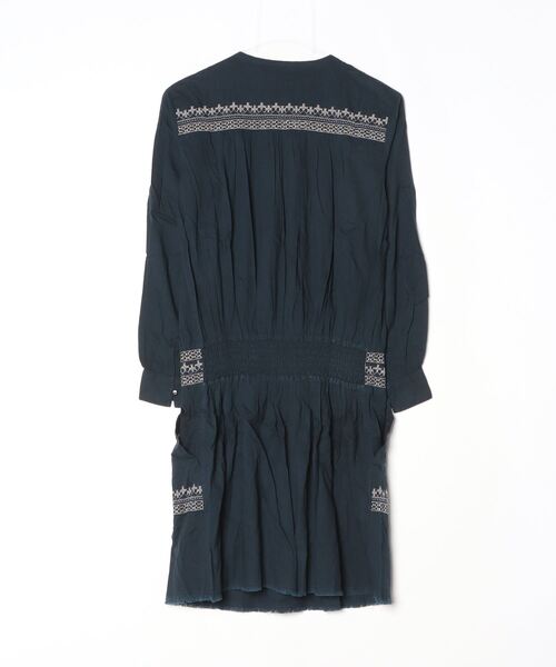 「navasana」 刺繍長袖ワンピース FREE ブラック レディース_画像2