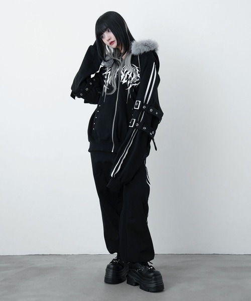 LAZYSLAY パーカー ファーフードラインパーカー レディース メンズ