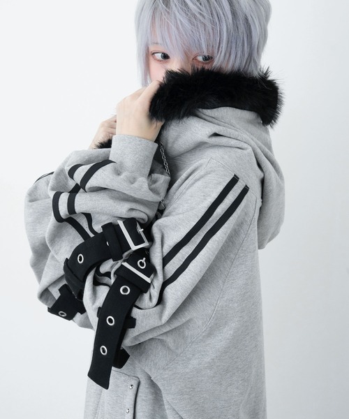 LAZYSLAY パーカー ファーフードラインパーカー レディース メンズ