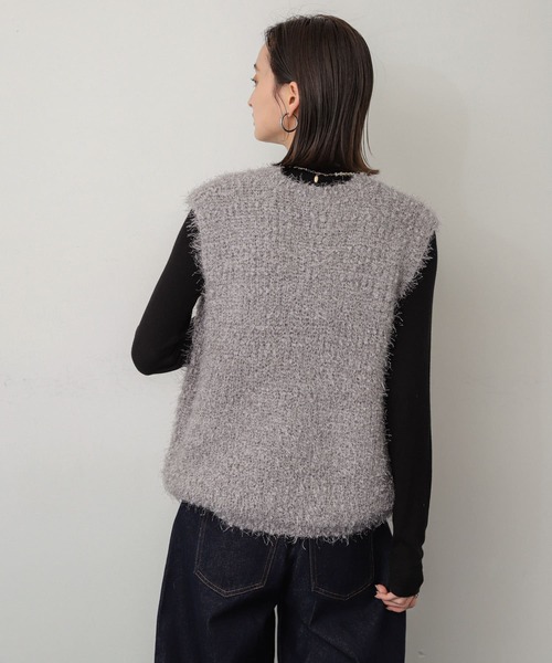 「SENSE OF PLACE by URBAN RESEARCH」 ニットベスト ONE チャコールグレー レディース_画像3