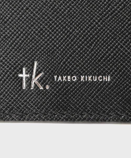 本革　TAKEO KIKUCHI　タケオキクチ　 黒　 二つ折り財布　財布 tk.TAKEO KIKUCHI（ティーケータケオキクチ） ミニ 二つ折り 二つ折り