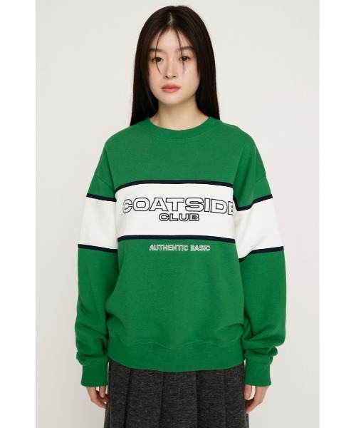 SLY（スライ） トレーナー スウェット BLOCKING LINE LOGO SW TOPS