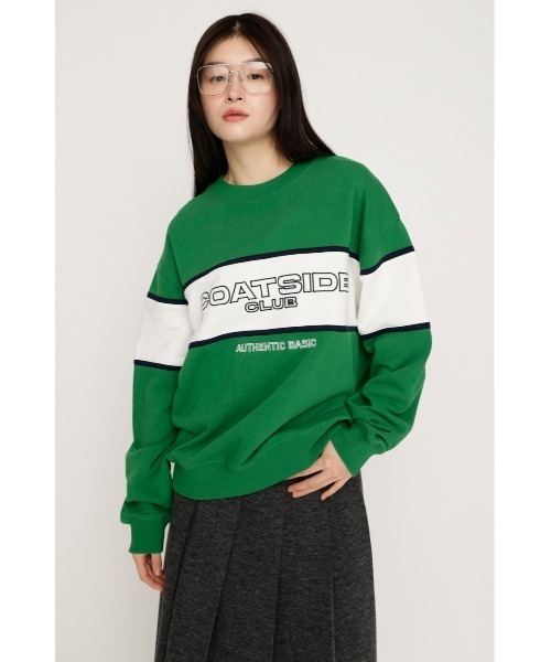 SLY（スライ） トレーナー スウェット BLOCKING LINE LOGO SW TOPS