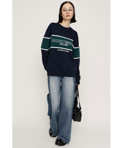 SLY（スライ） トレーナー スウェット BLOCKING LINE LOGO SW TOPS