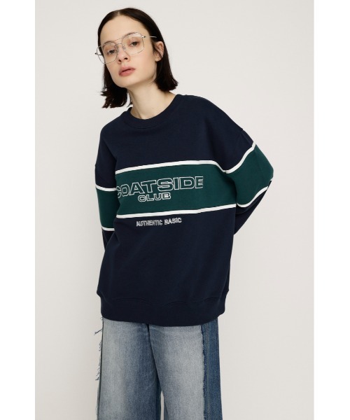 SLY（スライ） トレーナー スウェット BLOCKING LINE LOGO SW TOPS