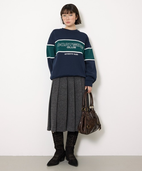 SLY（スライ） トレーナー スウェット BLOCKING LINE LOGO SW TOPS