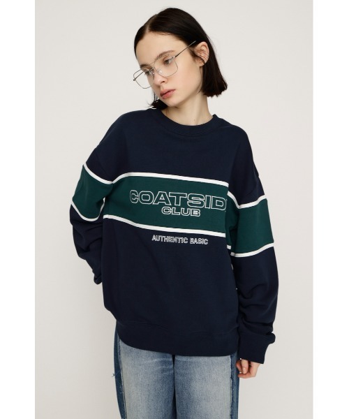 SLY（スライ） トレーナー スウェット BLOCKING LINE LOGO SW TOPS