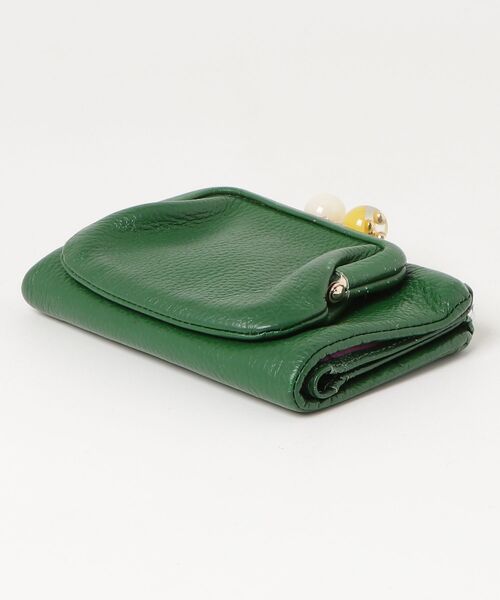 新品 16500円 現行品 レザー 二つ折り財布 ear PAPILLONNER ear PAPILLONNER（イア パピヨネ） 財布 FREE ダークグリーン