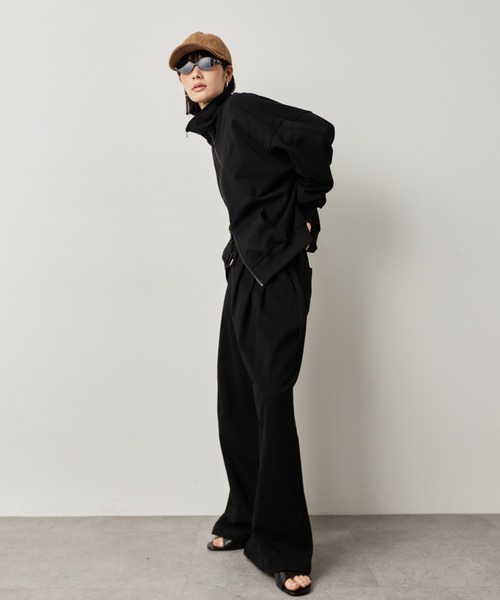 HANNE ワイドパンツ スウェットパンツ ジャージ タックワイド