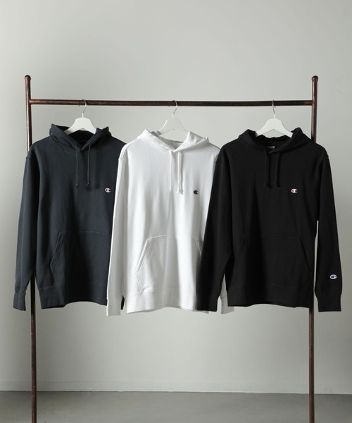 「Champion」 プルオーバーパーカー M ホワイト メンズ_画像3