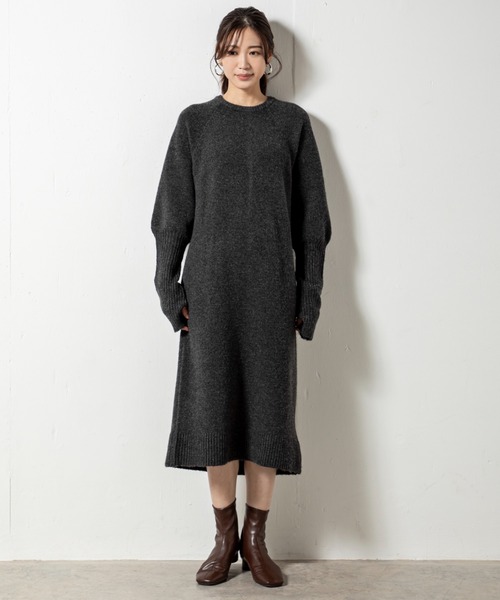 「MILLION CARATS」 ニットワンピース FREE チャコールグレー レディース_画像4