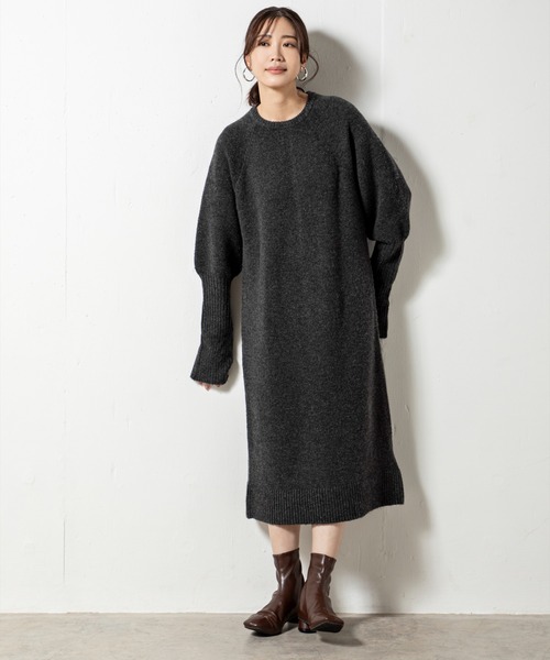 「MILLION CARATS」 ニットワンピース FREE チャコールグレー レディース_画像5