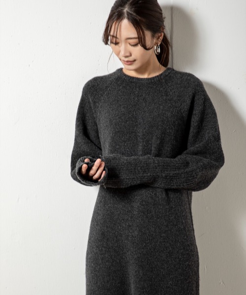 「MILLION CARATS」 ニットワンピース FREE チャコールグレー レディース_画像7