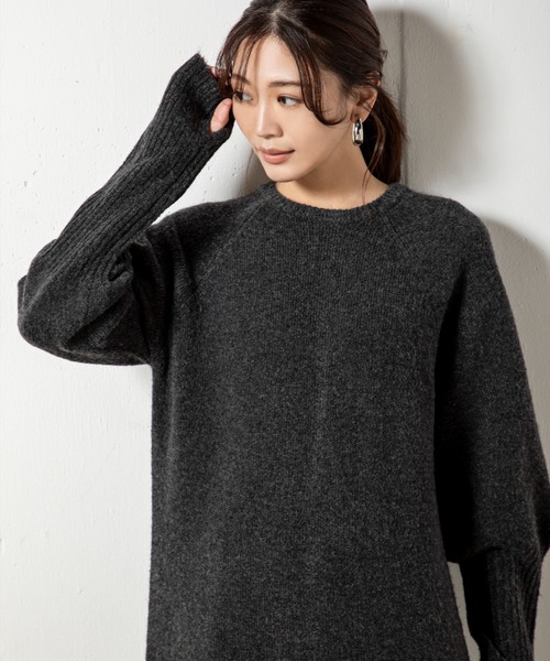 「MILLION CARATS」 ニットワンピース FREE チャコールグレー レディース_画像8