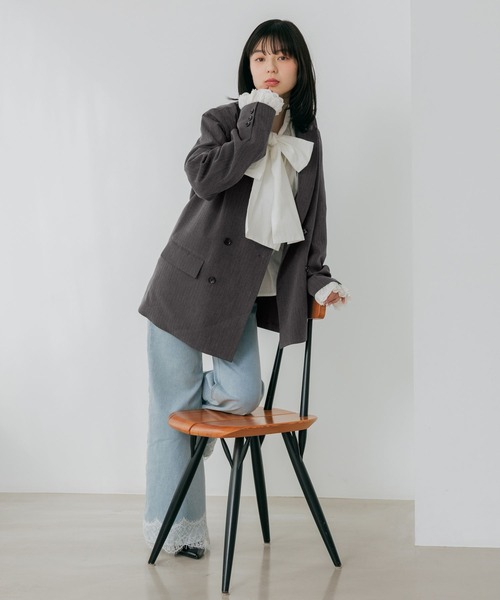 Heatherジャケット テーラードジャケット レーススリーブミドルジャケット Heather（ヘザー） ジャケット テーラードジャケット レーススリーブ