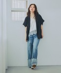 キャミソール 「無地・ドット柄」サテン×レース...の詳細画像3
