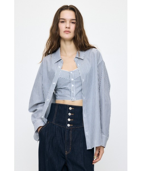 MOUSSY（マウジー） アンサンブル OVER シャツ ＆ ビスチェ セット