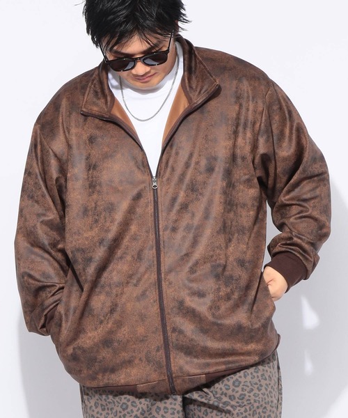 ジップブルゾン茶ROCKYTINTIN様 ブルゾン アウター ジャケット メンズ 大きいサイズ フルジップ