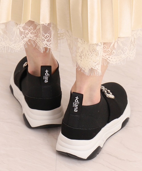 「+diana」 ローカットスニーカー 23.5cm アイボリー レディースの画像