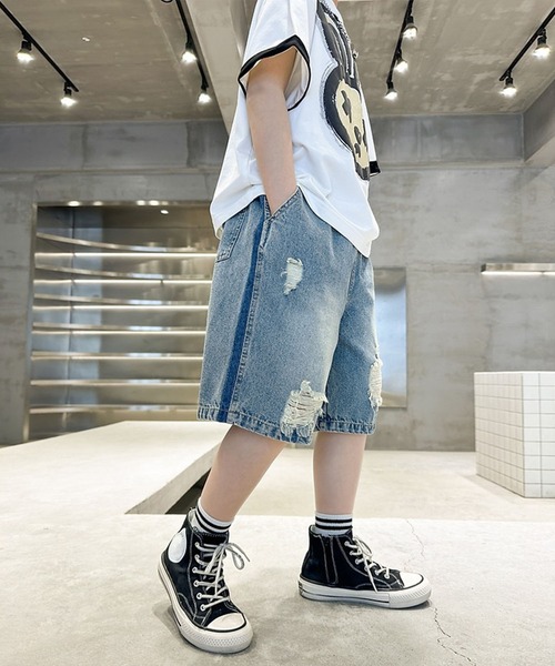 aimoha（アイモハ） ハーフパンツ パンツ 「aimoha-KIDS-」ダメージ 