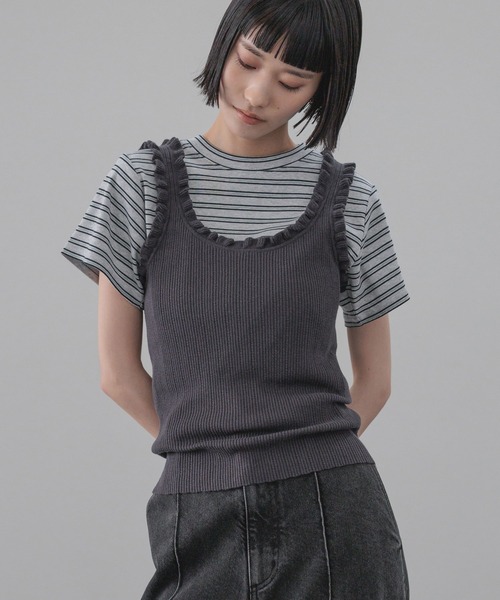 LOWRYS FARM（ローリーズファーム） タンクトップ ノースリーブ フリル