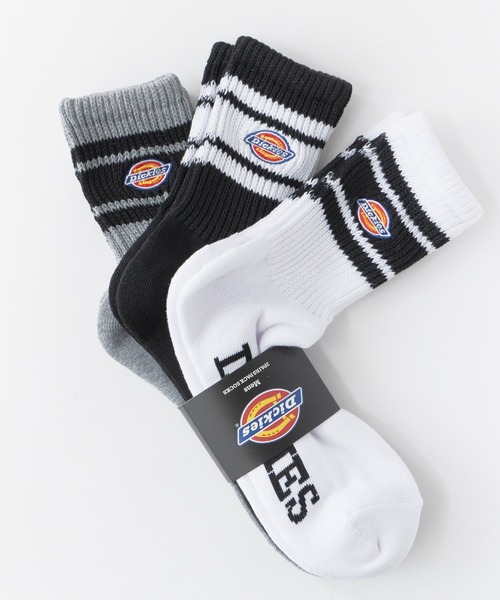 Dickies（ディッキーズ） 靴下 ロゴ入り ラインソックス 3足セット
